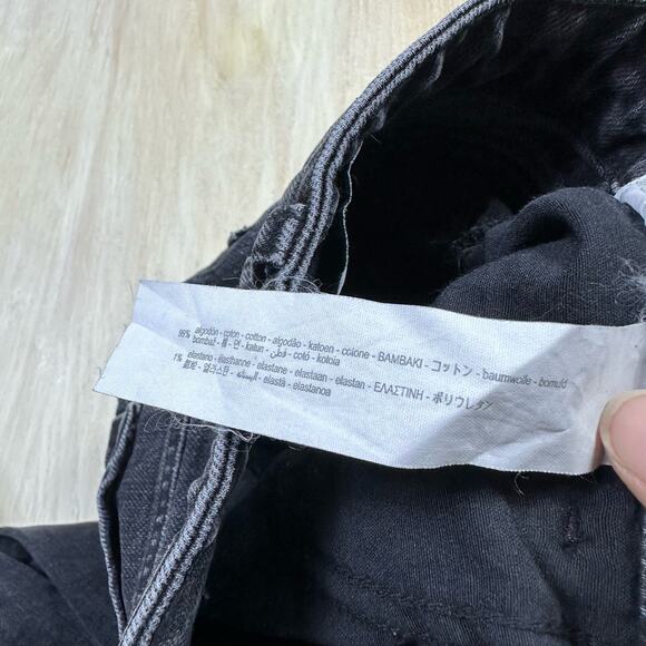 Zara Black Dark Wash Wide Leg High Rise Button Fly Denim Casual Trendy Jeans 0 - Picture 14 of 14